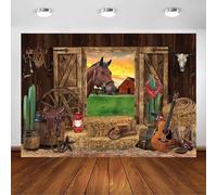 Avezano Telón de fondo de vaquero occidental, caballo, granero, heno, decoración de fondo de fotografía, casa de madera rústica, vaquero salvaje oeste, cumpleaños, baby shower, fiesta, retrato de