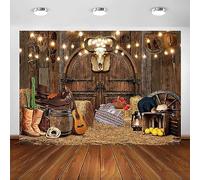 Avezano Telón de fondo de vaquero occidental, casa de madera rústica, granero, fiesta occidental, fondo de fotografía de vaquero salvaje oeste, cumpleaños, baby shower, decoración de fiesta,