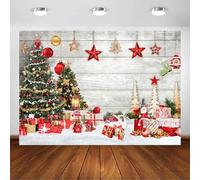 Avezano Telón de Fondo Fotográfico de Navidad Madera Blanca Rústica Árbol de Navidad Regalos Fondo Familiar Navidad Invierno Vacaciones Fiesta Decoración Retrato Telón de Fondo Accesorios Cabina de