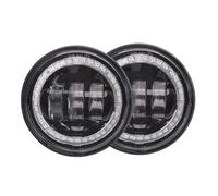 AVFORA Delantera faro Para Classic FLHR Para Carretera Para King Luz Antiniebla 4,5 Pulgadas 2005-2016 Auxiliar LED Motocicleta 4,5 Pulgadas Lámpara Señal Giro Amarilla Faros Luz
