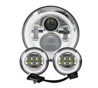 AVFORA Delantera faro Para Motocicleta Electra Glide Softail Fat Boy Para Touring Faro LED De Motor 7 Pulgadas Faros Antiniebla 4,5 Pulgadas Faros Luz