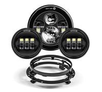 AVFORA Delantera faro Para Touring Electra Glide Road King Street Glide Faro LED 7 Pulgadas + Luces Antiniebla 4,5 Pulgadas Piezas Anillo Montaje Soporte 7" Faros Luz