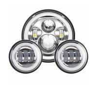 AVFORA Delantera faro Para Touring Electra Glide Road King Street Glide Faro LED 7 Pulgadas + Luces Antiniebla 4,5 Pulgadas Piezas Anillo Montaje Soporte 7" Faros Luz