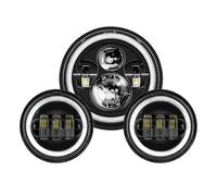 AVFORA Delantera faro Para Touring Electra Glide Road King Street Glide Faro LED 7 Pulgadas + Luces Antiniebla 4,5 Pulgadas Piezas Anillo Montaje Soporte 7" Faros Luz