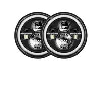 Avfpra Faros Delanteros Para Mazda Para Miata MX5 Para RX-7 4X4 7 Pulgadas LED Faro DRL Faro Principal(40w Halo light Black)