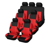 Avfpra Fundas Protectoras Asientos Coche Funda para Asiento Coche Compatible Airbag Tela Transpirable Cojín Protector Accesorios Interiores Universales Coches 1/2/5/7 Plazas(7 Seats-Red)