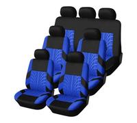 Avfpra Fundas Protectoras Asientos Coche Funda para Asiento Coche Compatible Airbag Tela Transpirable Cojín Protector Accesorios Interiores Universales Coches 1/2/5/7 Plazas(7 Seats-Blue)
