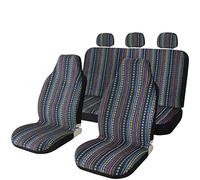 Avfpra Fundas Protectoras Asientos Coche Juego Fundas para Asientos Coche Tejido Tipo Manta Ajuste Universal Máxima Protección Funda Protectora Volante(7 pcs Set Type A)