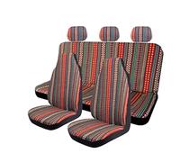 Avfpra Fundas Protectoras Asientos Coche Juego Fundas para Asientos Coche Tejido Tipo Manta Ajuste Universal Máxima Protección Funda Protectora Volante(10 pcs Set Type D)