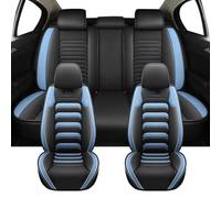 Avfpra Fundas Protectoras Asientos Coche para A4 B6 B7 B8 A6 4F C5 C6 C7 A7 Q2 Q3 Q2L Q5 Q7 Accesorios Interiores Automóviles Lujo Fundas Universales Cuero PU Asientos(Full Set-Blue)