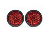 Avfpra Lámpara Trasera Parachoques Trasero 1 Juego Luces LED Traseras Redondas 12 V 24 V Y 24 LED Luz Freno Marcador Lateral Indicador Advertencia Reflector Camión Y Remolque(2X Red)