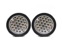 Avfpra Lámpara Trasera Parachoques Trasero 1 Juego Luces LED Traseras Redondas 12 V 24 V Y 24 LED Luz Freno Marcador Lateral Indicador Advertencia Reflector Camión Y Remolque(2X White)