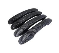 Avfpra Manija Puerta Exterior Coche Para Megane IV MK4 2016-2021, Cubierta Manija Puerta Coche Pegatinas Juego Molduras Cromados Exterior Fibra Carbono Negro(No Smart Button-A)