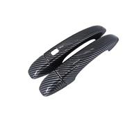 Avfpra Manija Puerta Exterior Coche Para Megane IV MK4 2016-2021, Cubierta Manija Puerta Coche Pegatinas Juego Molduras Cromados Exterior Fibra Carbono Negro(1 Smart Button)