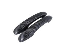 Avfpra Manija Puerta Exterior Coche Para Megane IV MK4 2016-2021, Cubierta Manija Puerta Coche Pegatinas Juego Molduras Cromados Exterior Fibra Carbono Negro(No Smart Button)