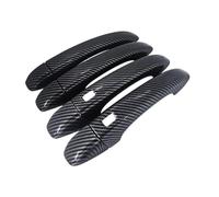 Avfpra Manija Puerta Exterior Coche Para Megane IV MK4 2016-2021, Cubierta Manija Puerta Coche Pegatinas Juego Molduras Cromados Exterior Fibra Carbono Negro(2 Smart Button-A)