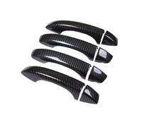 Avfpra Manija Puerta Exterior Coche Para MG Para ZS 2017-2022, Manijas Puerta Coche Cromadas Fibra Carbono Cubierta Embellecedora Pegatinas Diseño(Carbon no button)