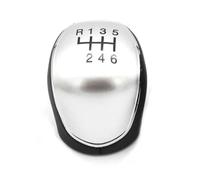 Avfpra Palanca De Cambios Para Mondeo Mk4 Para S-Max Para Focus Mk2 Para Kuga Brazo Palanca Cambios Cuero Bola Cabeza Perilla Cambio Marchas 5/6 Velocidades(6 speed silver)