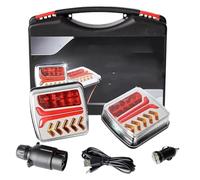 Avfpra Pilotos Traseros Coche 1 Juego Luces Traseras LED Magnéticas Inalámbricas 12 V/24 V Y 30 M Remolque Autocaravana Camión Furgoneta Camper Caravana