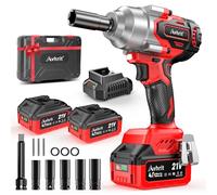 Avhrit 850N.m Llave de Impacto Inalámbrica Brushless con 2x 4000mAh Baterías, 1/2 Pistola De Impacto Electrica para Coches Camiones, con 5 Enchufes, Barra de extensión de 5"