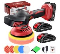 Avhrit Kit de pulidor inalámbrico para coche con 2 baterías de 2000 mAh y 21 V, kit de enceradora de 6 pulgadas con 6 velocidades variables y 10 accesorios adicionales, pulidora para detalles de