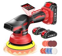 Avhrit Pulidora Coche Inalambrica con 2x2000mAh 21V Baterías, Pulidora Coche de 6 Pulgadas con 8 Velocidades Variables y 17 Accesorios Extra, Pulidor Para Quitar Rayones de Auto, Lijadora de Barcos
