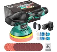 Avhrit Pulidora sin Cable para Coche, 6 Pulgadas Pulidor Inalámbrico 5000RPM Orbital 8mm con 2 Baterías 12V/ 2,0Ah y 6 Velocidades Variables Manual en Castellano para Encerado y Pulidor de Coche