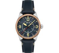 AVI-8 Reloj automático Spitfire Smith de 42 mm para hombre con correa de cuero AV-4090, Azul envejecido