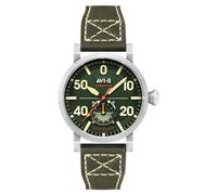 AVI-8 Dambuster Chadwick - Reloj de cuarzo para hombre de 43 mm con correa de cuero AV-4113, Verde bosque, Correa