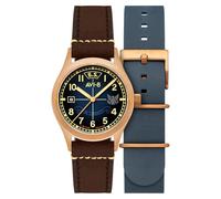 AVI-8 Flyboy Eagle Squadron - Reloj automático de bronce 85 edición limitada para hombre, 39 mm, con correa de cuero AV-4145, Southend