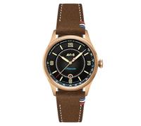 AVI-8 Flyboy Lafayette AV-4153 - Reloj automático para hombre, edición limitada, 42 mm, correa de piel, Noche del asfalto