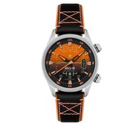 AVI-8 Hawker Harrier HUD - Reloj automático para hombre de 44 mm con correa de goma/cuero AV-4117, anaranjado degradado, Hud Automático