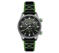 AVI-8 Hawker Harrier HUD Reloj Automático para Hombre, 44 mm, con Correa de Goma/Cuero, AV-4117, 22mm Green Rubber/Leather Strap