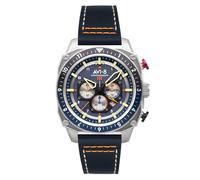 AVI-8 Hawker Hunter - Reloj piloto para hombre - Atlas Dual Time Cronógrafo, movimiento de cuarzo japonés, caja de acero inoxidable de 43 mm, correa de cuero - AV-4100
