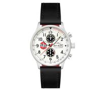 AVI-8 Hawker Hurricane AV-4011 - Reloj cronógrafo clásico de cuarzo japonés para hombre de 42 mm con correa de piel, Deco Grey, Classic Chronograph Airfix Edition