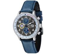AVI-8 Hawker Hurricane AV-4011 - Reloj cronógrafo clásico para Hombre de 43,5 mm con Correa de Piel, Banderín Azul, Cronógrafo