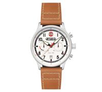 AVI-8 Hawker Hurricane Classic - Reloj cronógrafo Airfix Edition de 43,5 mm para hombre con correa de cuero AV-AIRFIX, Plateado y blanco.
