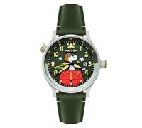 AVI-8 Hawker Hurricane McKellar Dual Time Peanuts Snoopy Flying Ace - Reloj de edición limitada para hombre, 43,5 mm, con correa de cuero AV-4151, Correa