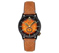 AVI-8 Hawker Typhoon Baldwin AV-4119 - Reloj automático para hombre, correa de piel de 42 mm, Naranja quemado, Baldwin Automatic