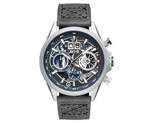 AVI-8 Para Hombre 45 mm Hawker Harrier Matador cronógrafo Reloj Piloto de Cuarzo Japonés con Correa de Cuero Genuino AV-4065