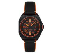 AVI-8 Reloj automático Bell X-1 Machbuster de 41 mm para hombre con correa de goma/cuero AV-4115, negro azabache, Machbuster Automatic