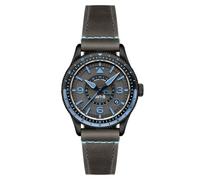 AVI-8 Reloj automático Flyboy Airmaster GMT para hombre de 40 mm con correa de cuero AV-4128