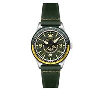 AVI-8 Reloj automático Flyboy Airmaster GMT para hombre de 40 mm con correa de cuero AV-4128, Correa
