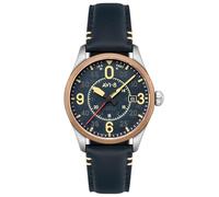 AVI-8 Reloj automático Spitfire Smith de 42 mm para hombre con correa de cuero AV-4090, Azul envejecido