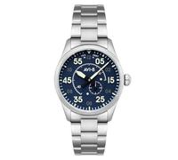 AVI-8 Reloj automático Spitfire tipo 300 de 42 mm para hombre con pulsera de acero inoxidable sólido AV-4147, Calibre del cielo