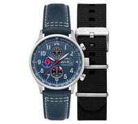 AVI-8 Hawker Hurricane AV-4011 - Reloj cronógrafo clásico para hombre de 43,5 mm con correa de piel, Azul ópalo, Clásico
