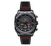 AVI-8 AV-4100-04 - Reloj para hombre de cuarzo, esfera negra, esfera negra, correa de piel negra, Negro , correa