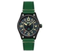 AVI-8 Reloj Spitfire Smith de 42 mm para hombre, automático, edición limitada, automático, 24 horas, con correa de piel AV-4154, Paddy Green