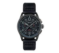 Slate Black Reloj para Hombre Analógico de Cuarzo con Brazalete de Piel de Vaca AV-4089-03