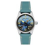 AVI-8 Spitfire Peanuts Snoopy Flying Ace - Reloj automático de edición limitada de 24 horas para hombre, 42 mm, con correa de piel AV-4150, Personalizable